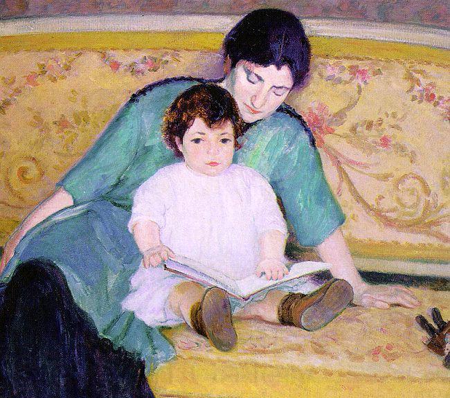 Bernhard Gutmann Mother and Baby Elizabeth France oil painting art